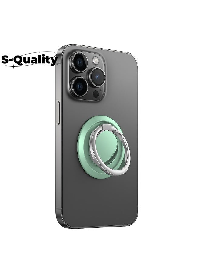 S-Quality 1 Pack Green, Magnetic Phone Ring Holder, 360° Rotatable Folding Finger Grip Holder for Smartphones - Image 1