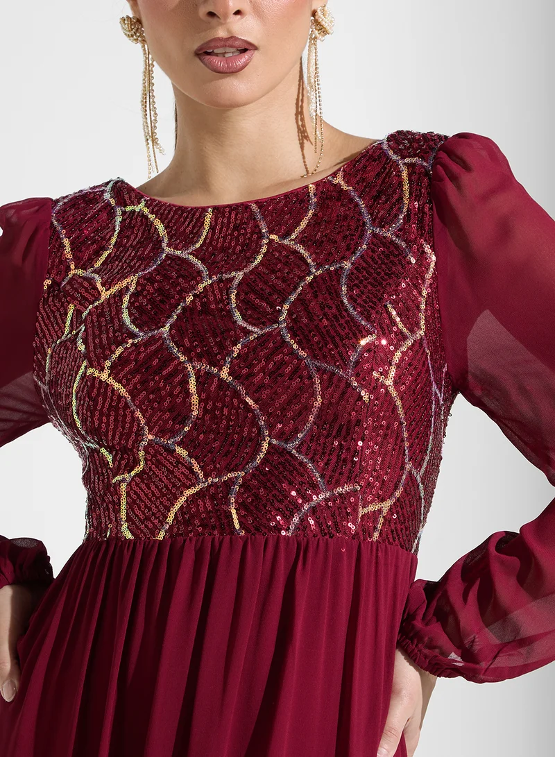Ella Limited Edition Sequin Bodice Maxi Dress