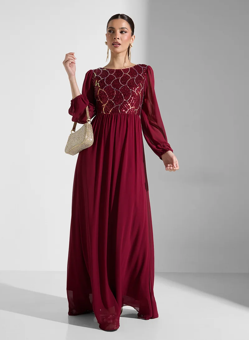 Ella Limited Edition Sequin Bodice Maxi Dress