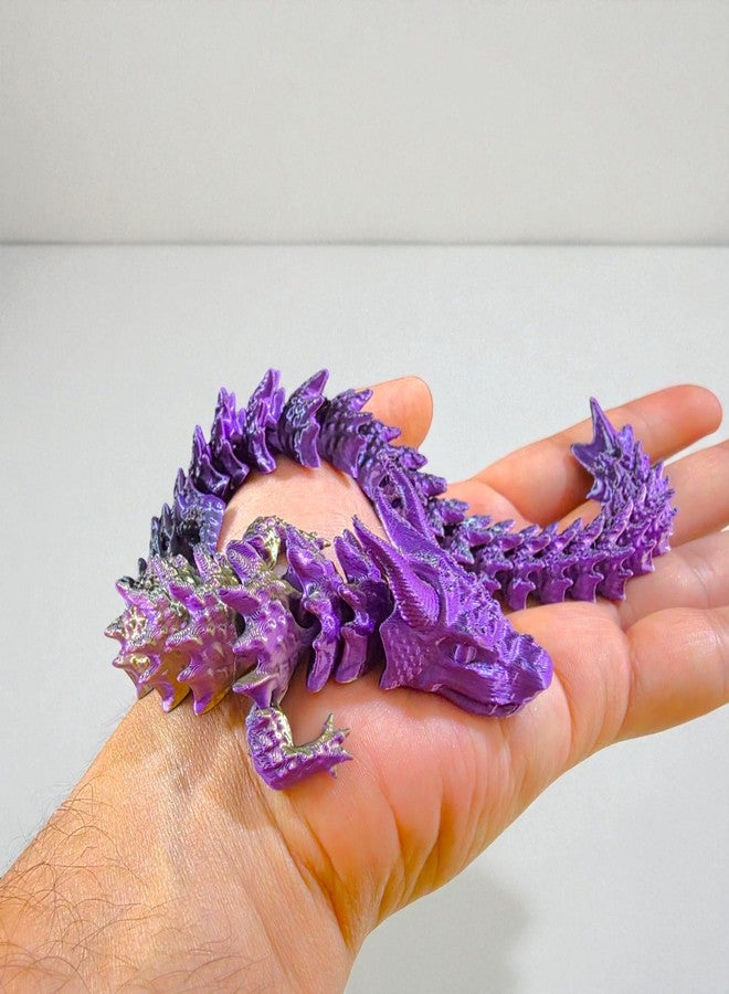Sentosa Iridescent Dragon Collectible, 32 cm Articulated Fantasy Figure with Color-Shifting Tri-Color Finish, Flexible Fidget Toy Dragon - Image 1