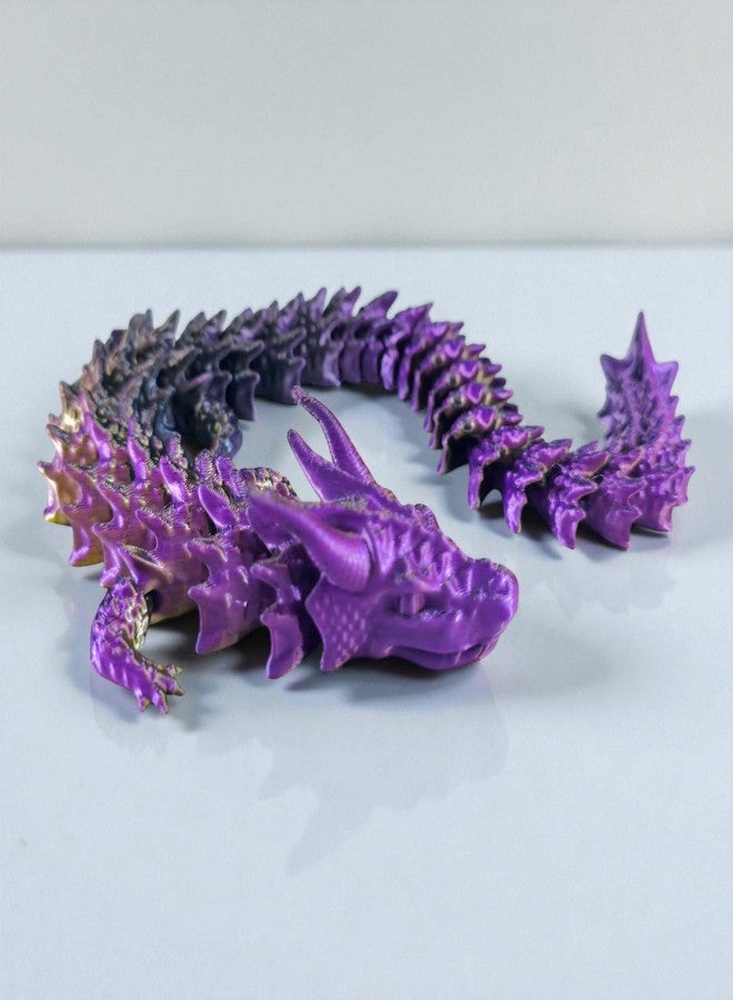 Sentosa Iridescent Dragon Collectible, 32 cm Articulated Fantasy Figure with Color-Shifting Tri-Color Finish, Flexible Fidget Toy Dragon - Image 2