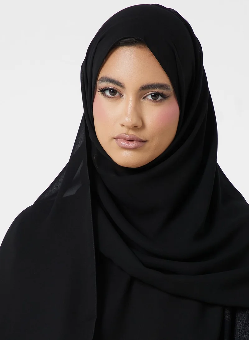 hayas closet Embroidered Open Abaya