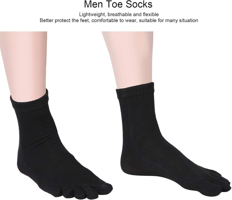 klarako 5 Pairs, Five Finger Toe Socks, Breathable Prevent Foot Odor, Running Yoga Socks for Men, One Size - Image 3
