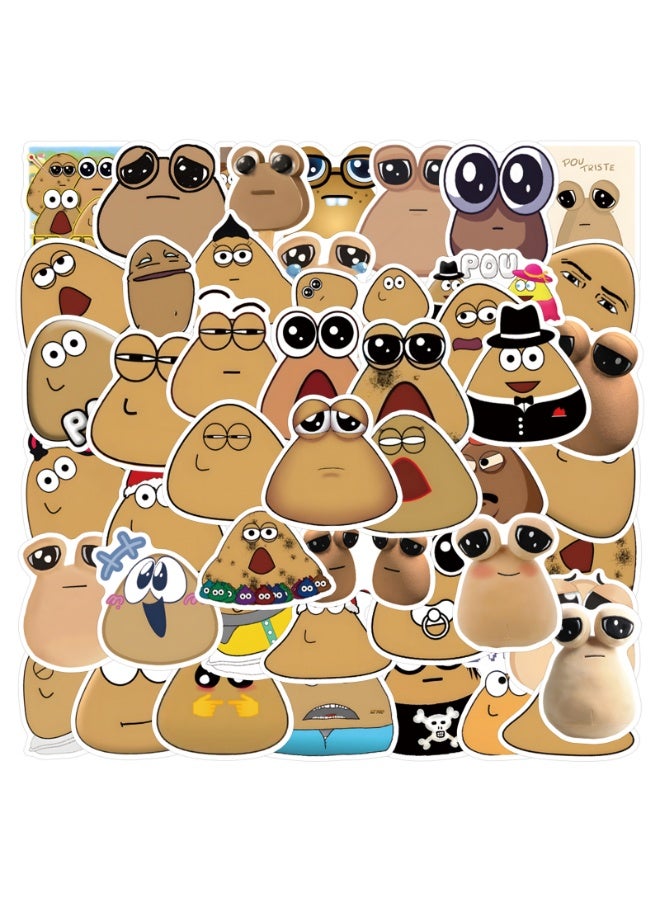 NIBEMINENT 55 Pcs My Pet Alien Pou Deco Kit Waterproof Stickers, High Definition Printing Bright Colors, Suitable for Laptop Skateboard Luggage Water Bottle Guitar DIY - Image 2