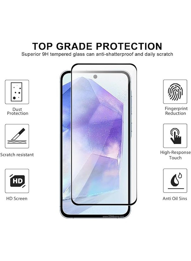 Generic 2 Pack Samsung Galaxy A55 5G Screen Protector, 9H Tempered Glass Screen Protector for Samsung Galaxy A55 5G, Support Fingerprint Unlock, Case Friendly, Anti-Scratch Film  - Image 2