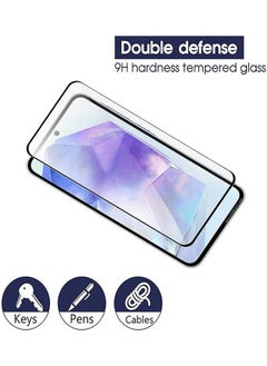 Generic 2 Pack Samsung Galaxy A55 5G Screen Protector, 9H Tempered Glass Screen Protector for Samsung Galaxy A55 5G, Support Fingerprint Unlock, Case Friendly, Anti-Scratch Film  - Image 3