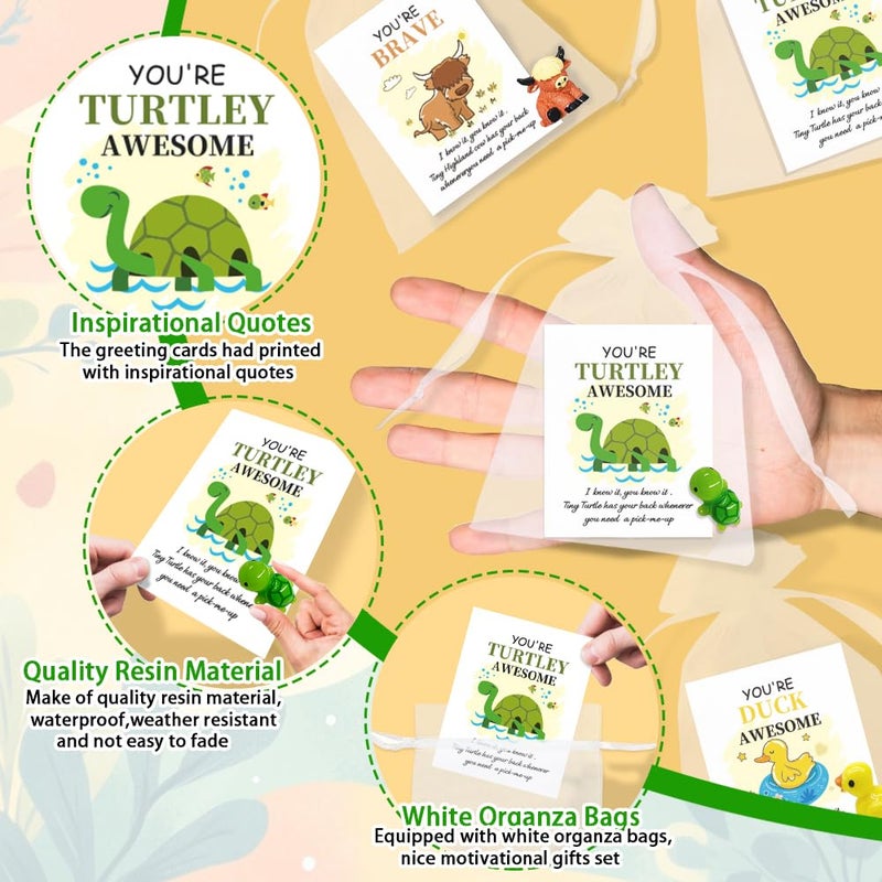 AWEELON 36 Sets Mini Resin Appreciation Gift Breathing Gift Bulk Emotional Coworker Gifts Support Resin Animals Positive Glow for Coworker Emotional Mental Health Care Support Gift for Team - Image 3