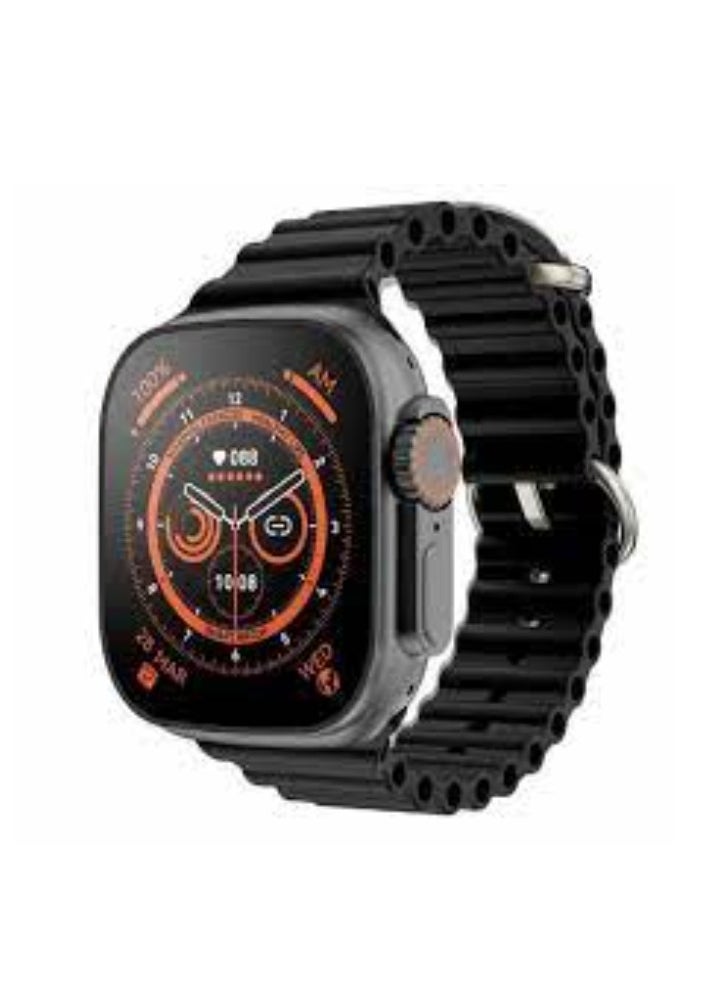 ماركة غير محددة - ساعة ذكية T900 Ultra Series 8 شاشة 2.09 بوصة NFC Bluetooth V5 Call مقاومة للماء IP67 شاحن لاسلكي - أسود - Image 1