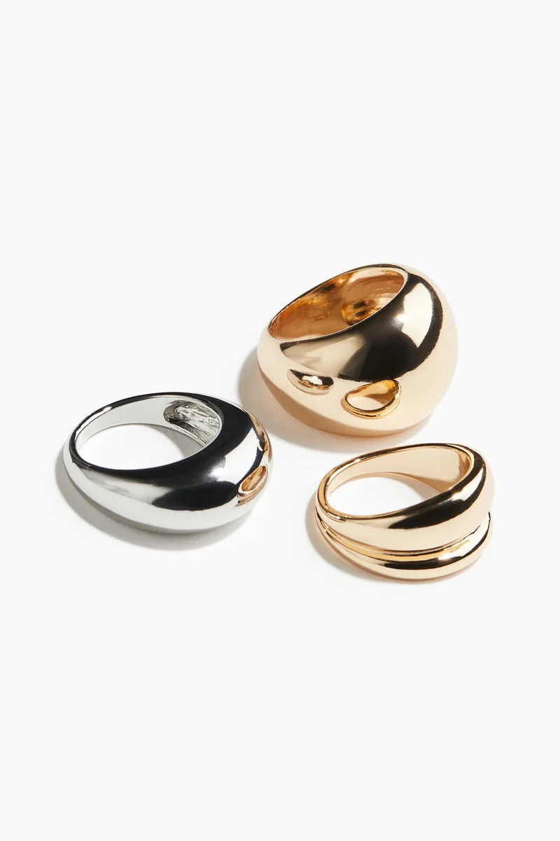 H&M 3-pack chunky rings