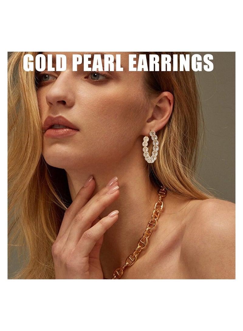 SYOSI 36 Pairs Gold Earrings Set for Women Girls, Fashion Pearl Chain Link Stud Drop Dangle Earrings Multipack Hoop Earring Packs, Hypoallergenic Dangle Earrings Jewelry for Gift - Image 3