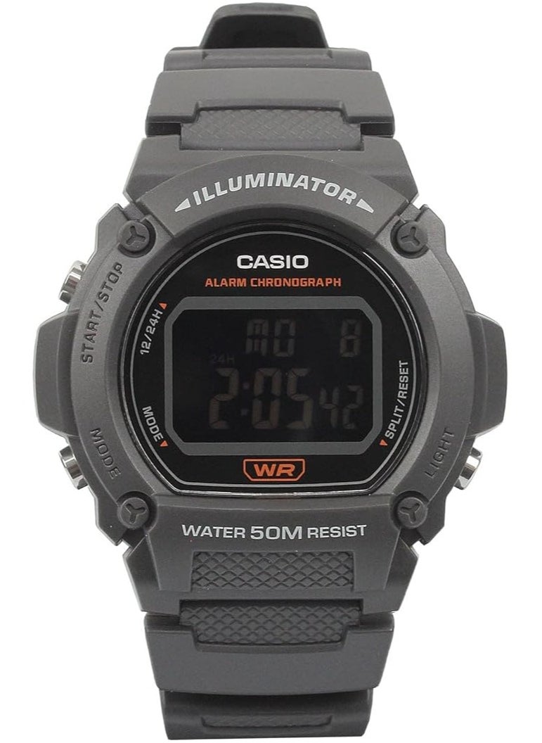 CASIO Casio Watch for Men W-219H-8BVDF Digital Resin Band Black  - Image 1