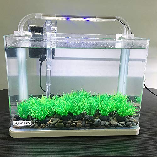 Smoothedo-Pets Aquarium Plant Fish Tank Decoration 20 Pieces Small/1" Tall Plastic Artificial Plant Goldfish Hidden Mini Grass Set (Green-C) - Image 4