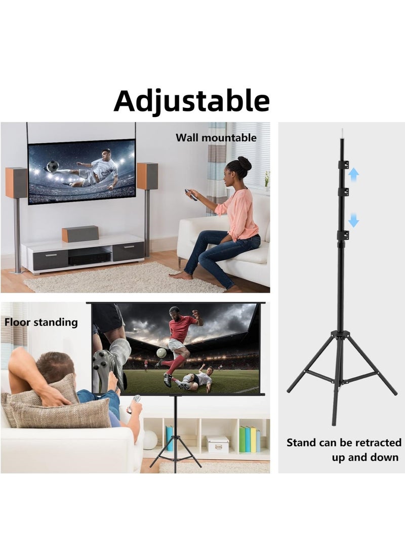FlashHawk - 84 inch 16:9 Portable Foldable Projection Screen, Soft Curtain, With Tripod Stand and Carrying Bag, for Indoor/Outdoor/ Home Theater /Backyard Cinema/Travel - Image 1