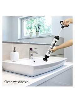 SYOSI Drain Buster Toilet Air Plunger, Powerful Drain Plunger with 2 Type Suction Cups, Cleaner New Pump Air Tool Suitable for Toilet, Bathtub, Shower, Sink  - Image 5