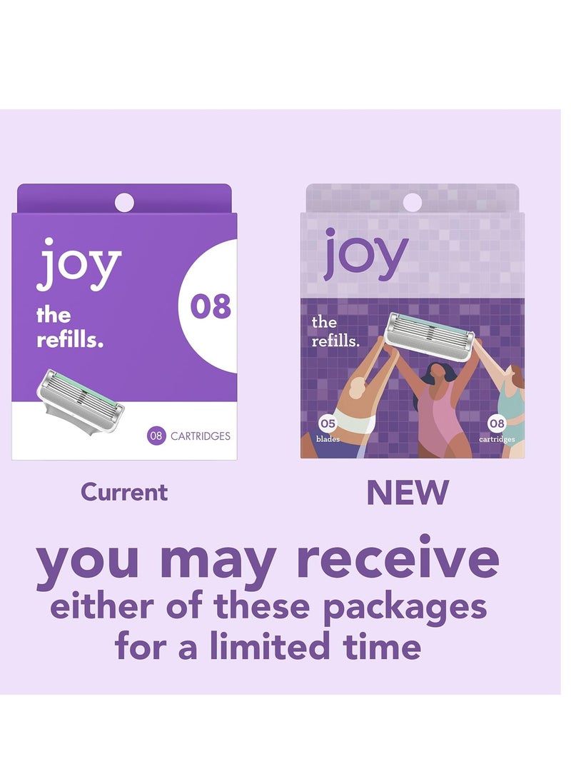 JOY Womens Razor Blade Refills, 8 Count, Purple, Lubrastrip To Help Avoid Skin Irritation - Image 4