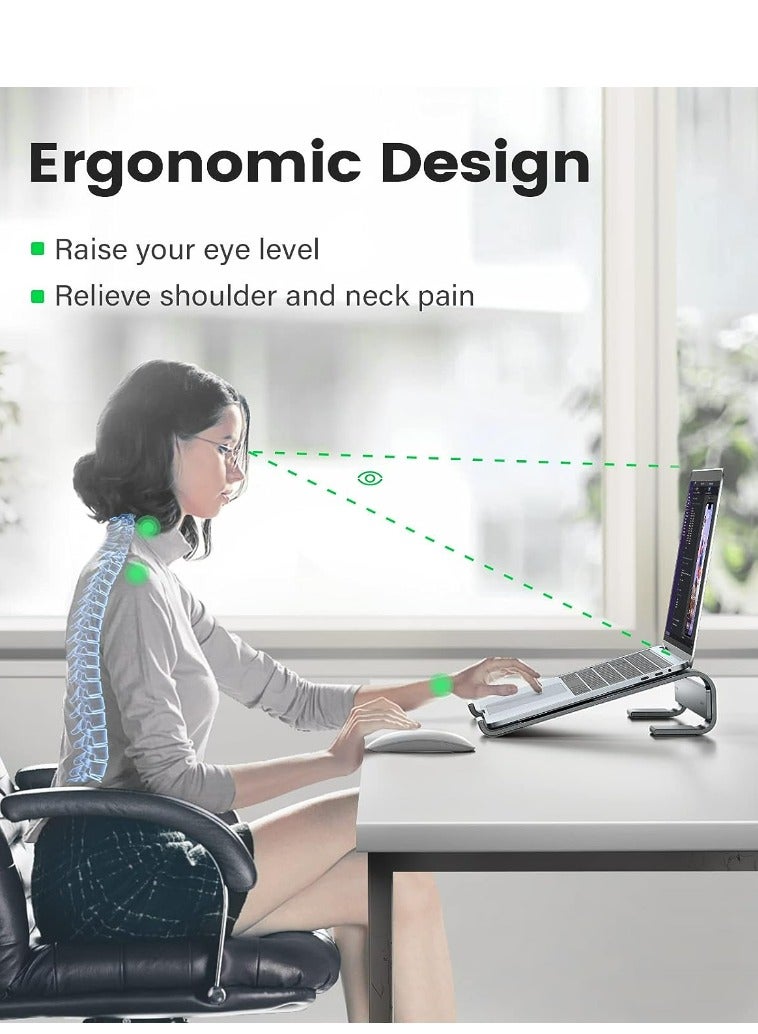 Laptop Stand for Desk Computer Stand Ventilation Cooling for Macbook Pro Air Compatible with 10-16 inch Mac/DELL/HP/Notebook Work from Home Metal Holder - Image 2