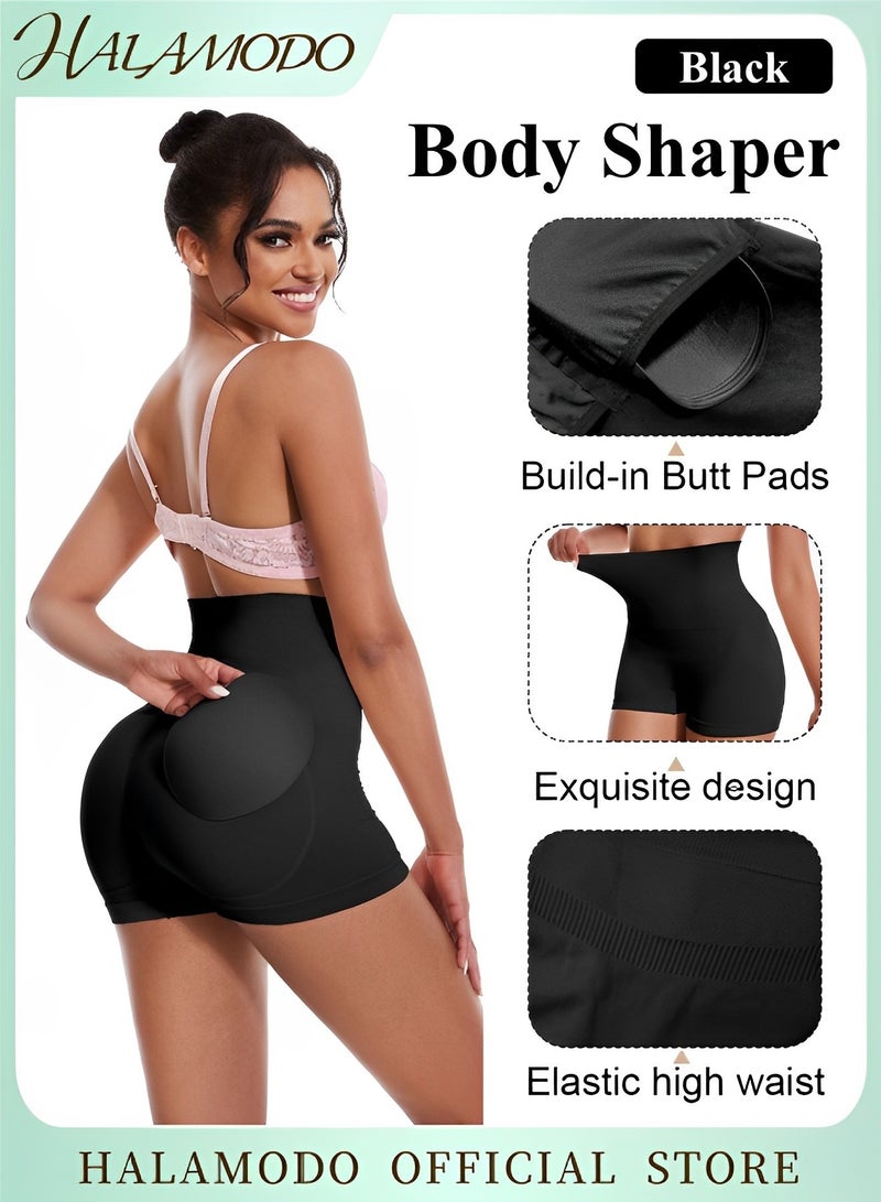 هالامودو شورت رياضي عالي الخصر عالي الخصر بدون خصر نسائي شورت رياضي بدون خصر سروال رياضي للتحكم في البطن، سروال رياضي للتحكم في البطن، سروال رياضي للتحكم في الفخذين - Image 1