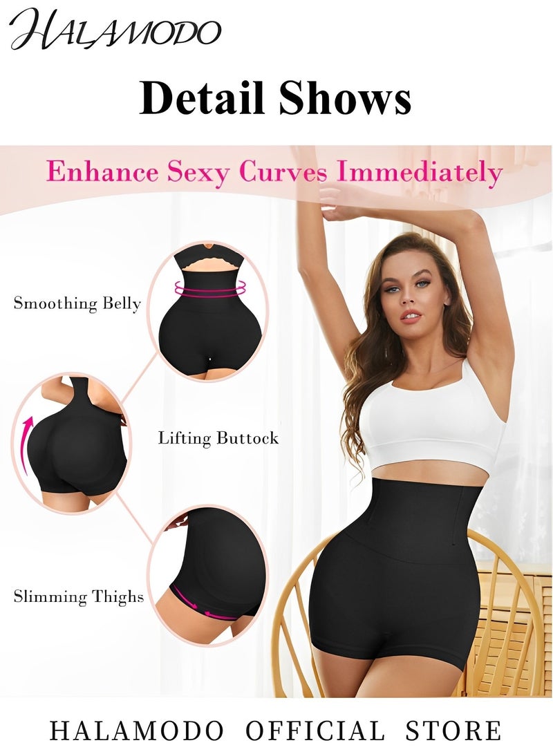 هالامودو شورت رياضي عالي الخصر عالي الخصر بدون خصر نسائي شورت رياضي بدون خصر سروال رياضي للتحكم في البطن، سروال رياضي للتحكم في البطن، سروال رياضي للتحكم في الفخذين - Image 4