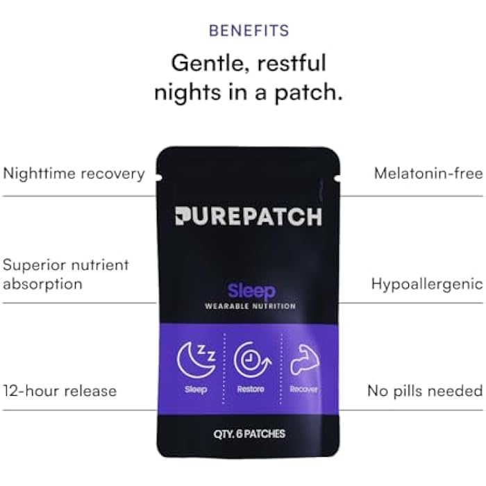 Pure Patch Sleep Patch – Plant-Based Vegan Topical Patch – Magnesium Glycinate – GABA – L-Theanine – Apigenin – Non-Ingestible – Water-Resistant – Gentle on Skin – Gluten Free – Made in USA –30Patches - Image 5