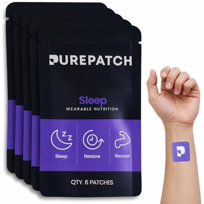 Pure Patch Sleep Patch – Plant-Based Vegan Topical Patch – Magnesium Glycinate – GABA – L-Theanine – Apigenin – Non-Ingestible – Water-Resistant – Gentle on Skin – Gluten Free – Made in USA –30Patches - Image 1