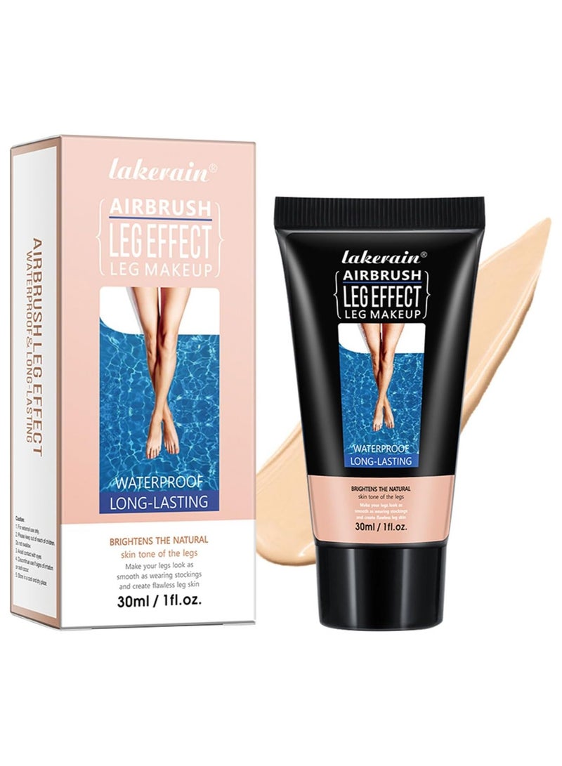 ليكرين Getaria ساق ماكياج مقاوم للماء لا نقل، ساق مؤسسة تغطية ماكياج للشريدات حتى الجلد والساق والجسم ندبة ماكياج غطاء الوشم (# 1 عدل الوهج) - Image 1