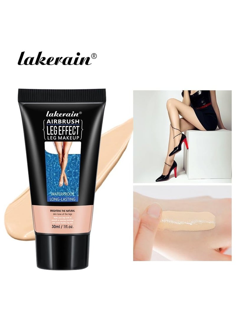 ليكرين Getaria ساق ماكياج مقاوم للماء لا نقل، ساق مؤسسة تغطية ماكياج للشريدات حتى الجلد والساق والجسم ندبة ماكياج غطاء الوشم (# 1 عدل الوهج) - Image 2
