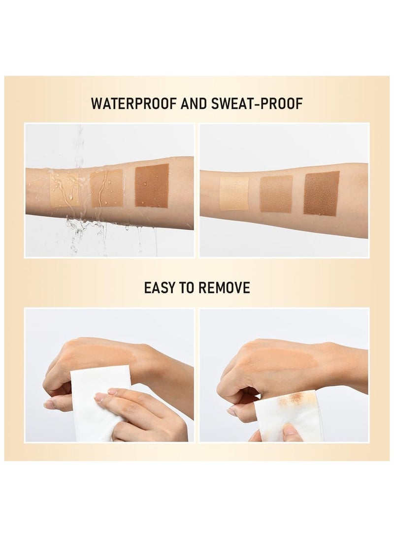 ليكرين Getaria ساق ماكياج مقاوم للماء لا نقل، ساق مؤسسة تغطية ماكياج للشريدات حتى الجلد والساق والجسم ندبة ماكياج غطاء الوشم (# 1 عدل الوهج) - Image 5