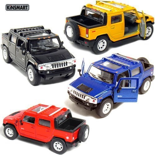 KiNSMART 2005 H2 Hummer SUT 5inch 1:40Scale Die Cast Metal Model Toy Truck Cars SetOf4
