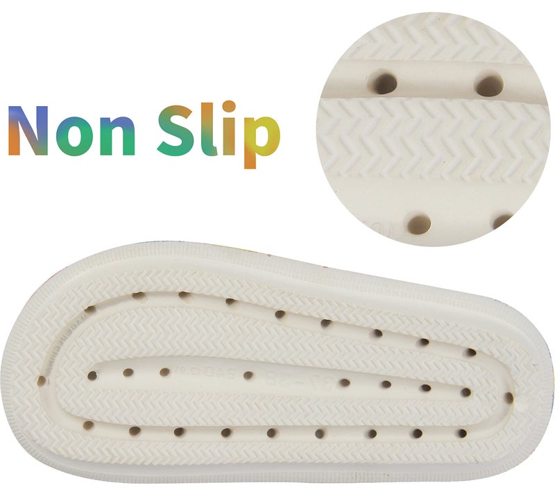 BenSorts BenSorts Slides for Women Bath Shower Shoe Pillow Sandals Open Toe Massage Pool Room House Slippers EVA SPA Slippers for Indoor Outdoor Colorful Beige Men Size 5 6 Women Size 7 7.5 - Image 4
