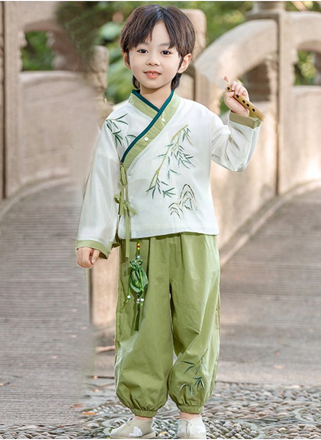 Al Aoyama - Boys' Hanfu Chinese Style Set Shirt Pants Two-piece Suits Spring And Autumn  New Children's Tang Dynasty Fashion Clothes unisex - Image 1