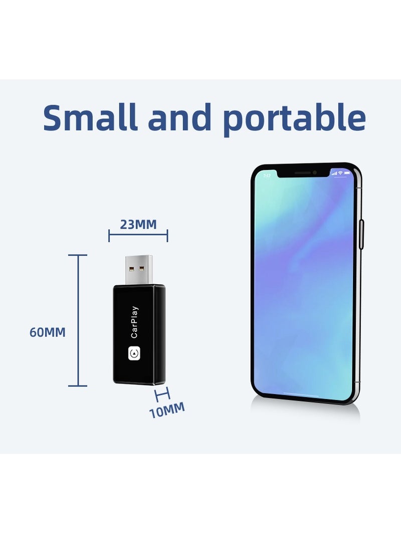 Generic Wireless CarPlay Adapter, Converts Wired to Carplay Wireless Adapter for iPhone, Plug and Play-Seamless Fast Response Stable Bluetooth Connection CarPlay for Apple iPhone iOS 10+ and Cars - Image 2