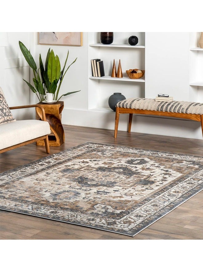 KLNAMAEAAN Ethnic Style Living Room Carpet imitation Cashmere with Dot Plastic Bottom 160X230Cm Style-7 - Image 1