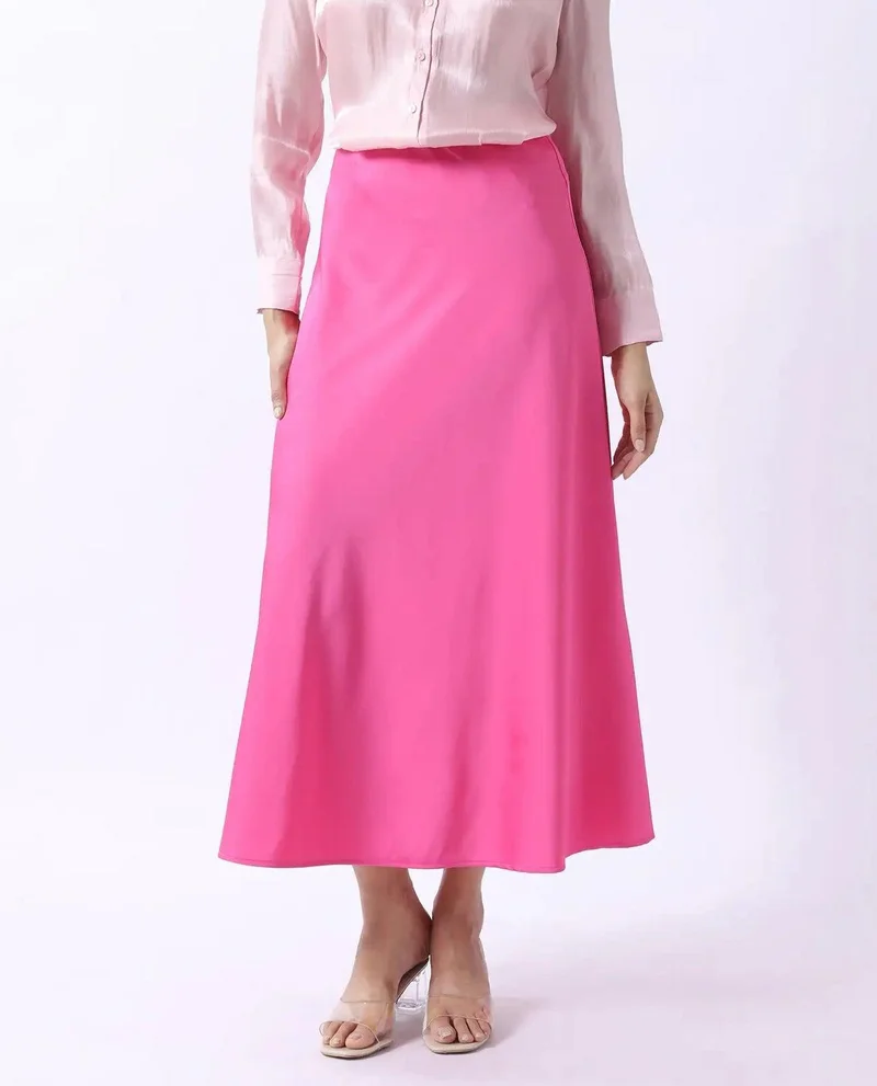Rareism Women's Solid Maxi Skirt