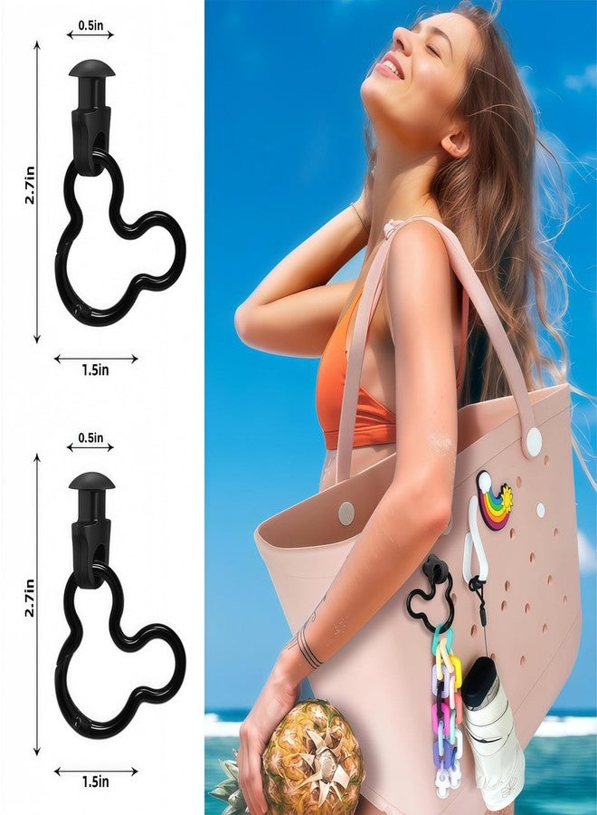 Shrandi 2Pcs Bear Noggin Key Holder Accessories for Bogg Bag, Insert Charm Carabiner Keychain for Beach Bag (Lagoon) - Image 3