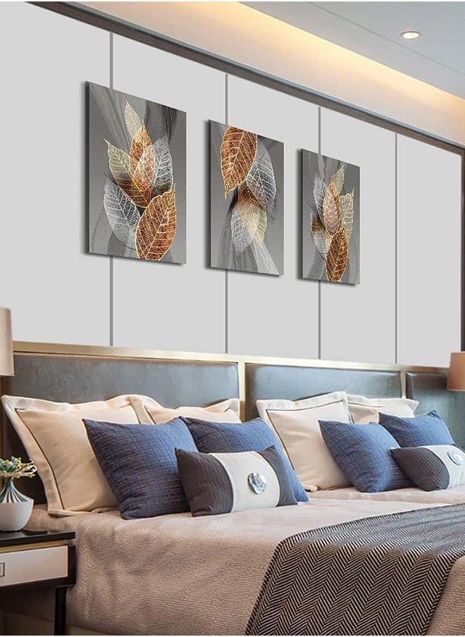 Arabest Modern Canvas Wall Art 3 Pieces - Abstract Leaf Painting with Black Frame for Living Room & Bedroom, Large Artistic Wall Decor for Home/Kitchen/Bathroom (Inspirational Wall Decor Set)  - Image 5