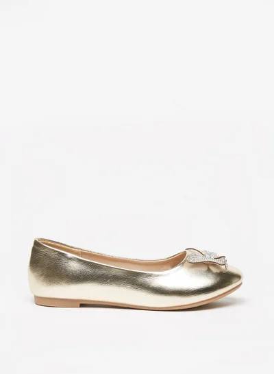 Flora Bella By Shoexpress Girl's Butterfly Embellished Slip-On Round Toe Ballerina Shoes