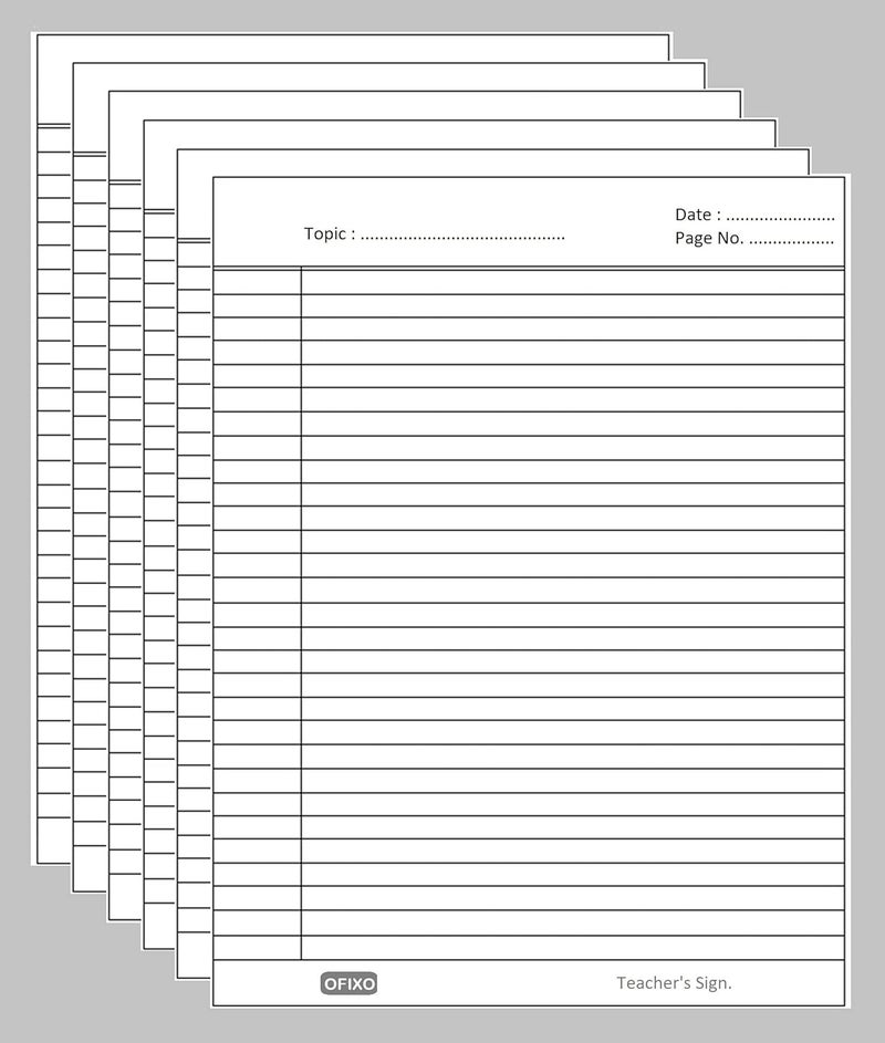 OFIXO A4 Size Both Side Ruled Sheet for Project/Practical/Homework (Pack of 100 sheets) (Model Number: OFX_RULD100) - Image 5