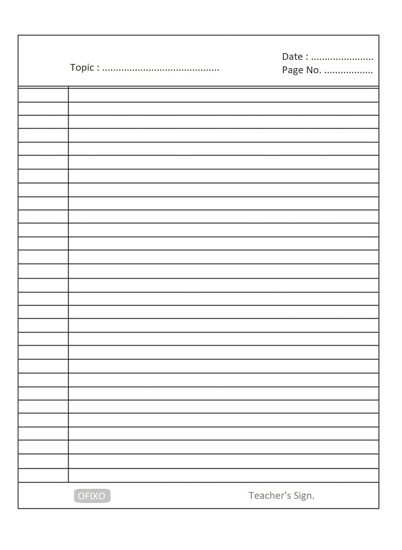 OFIXO A4 Size Both Side Ruled Sheet for Project/Practical/Homework (Pack of 100 sheets) (Model Number: OFX_RULD100) - Image 4