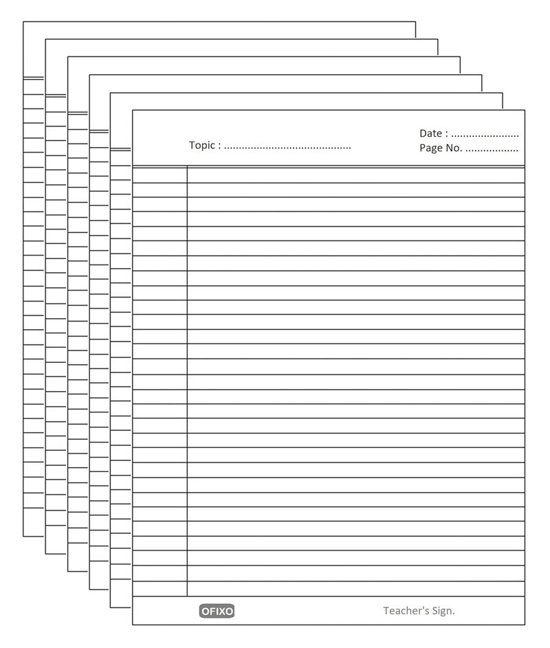 OFIXO A4 Size Both Side Ruled Sheet for Project/Practical/Homework (Pack of 100 sheets) (Model Number: OFX_RULD100) - Image 2