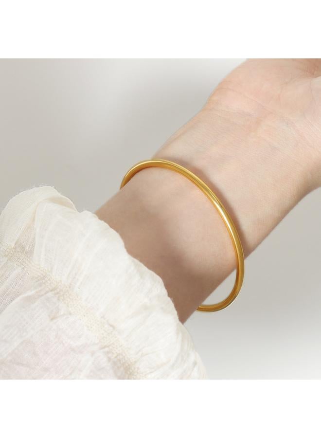 National Tide Style Niche Design Titanium Steel Gold Plated Non-fading Ring Bracelet Minimal Thin Line And Elite Ring All-match Bracelet