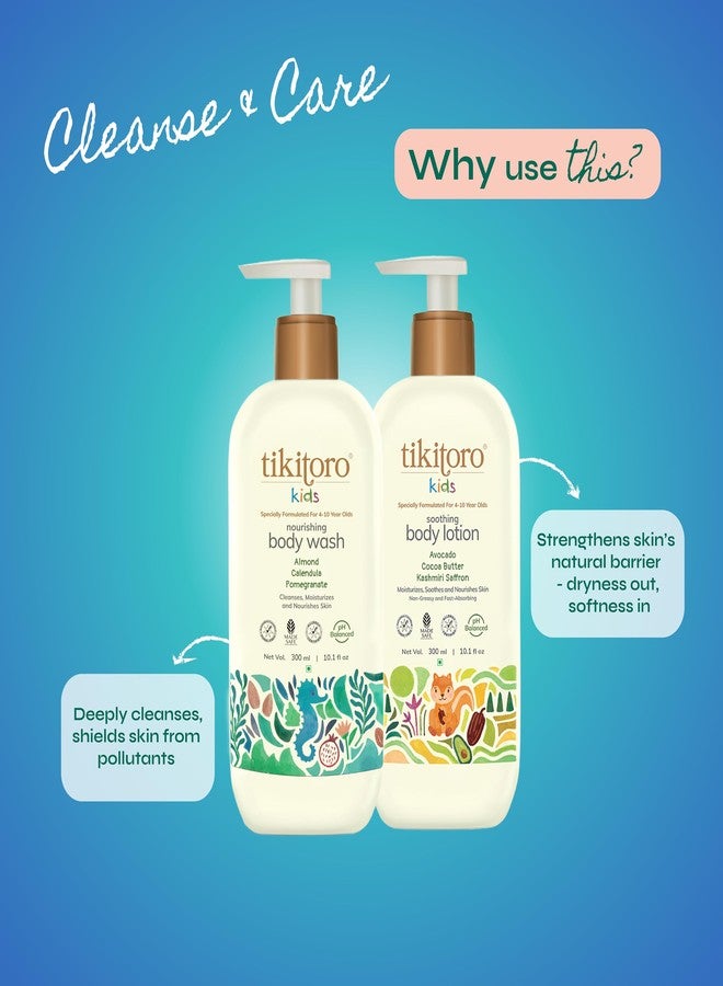 Tikitoro Kids Body Combo Pack | 100% Vegan with Nourishing Body Wash & Soothing Body Lotion | No Parabens & Sulphates | Gift Combo Pack (Age: 4+) (300 ml x 2) - Image 2