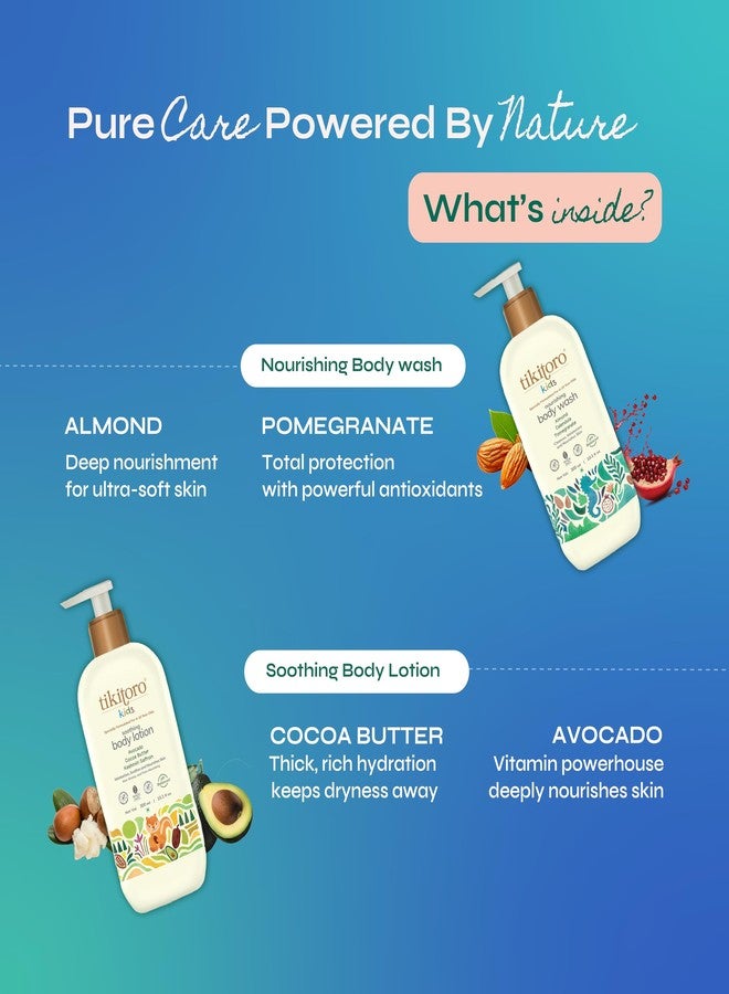 Tikitoro Kids Body Combo Pack | 100% Vegan with Nourishing Body Wash & Soothing Body Lotion | No Parabens & Sulphates | Gift Combo Pack (Age: 4+) (300 ml x 2) - Image 3