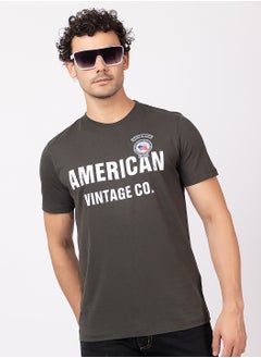 OCTAVE Octave Men's Solid Color Cotton  T-shirt,Olive Green  - Image 1