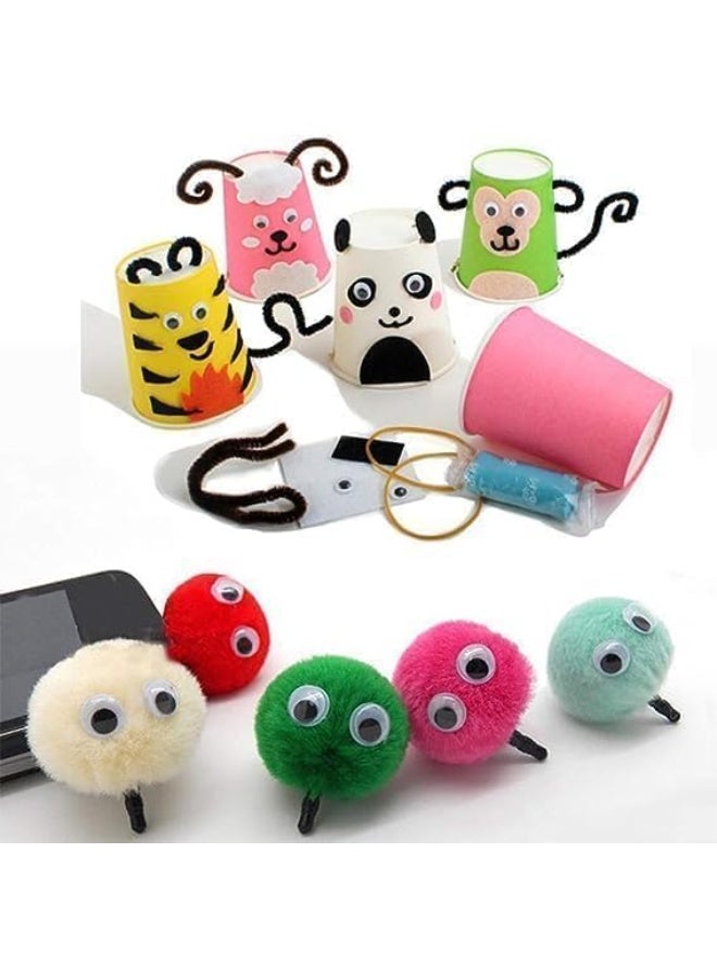 Googly Eyes Set of 600 Pieces in Assorted Sizes for Crafts, Scrapbooking, and Classroom Decorations; Round Plastic Eyes 8mm, 10mm, 12mm, 15mm - Image 3