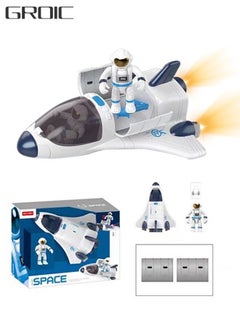 GROIC Space Shuttle Toys for Kids, Electric Light & Music Space Toys with Astronaut Figures, Spaceship Space Rocket Toys for Boy Girls Birthday  - Image 1