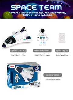 GROIC Space Shuttle Toys for Kids, Electric Light & Music Space Toys with Astronaut Figures, Spaceship Space Rocket Toys for Boy Girls Birthday  - Image 2
