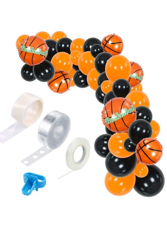 BEISHIDA 110 Pack Basketball Balloon Basketball Sports Party Balloons Arch Kit Decorations For Basketball Sports Garland Theme Party Birthday Party Decoration Supplies(Orange/Black) - Image 2