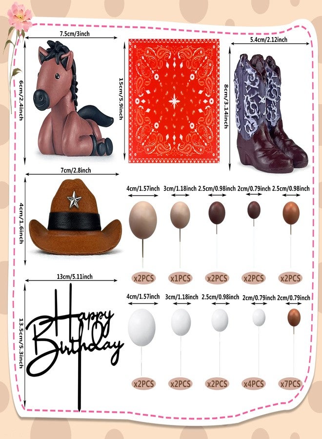 KEEPARTY 31 PCS Cowboy Cake Decorations Hat and Boot Cake Toppers for Western Theme Birthday Baby Shower Cowboy Cowgirl Party Supplies - Image 2