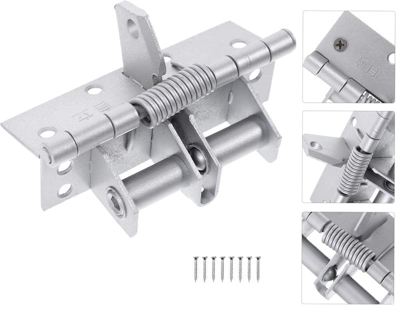 PAXCOO PAXCOO 90 Automatic Closing Hinge Door Closer Residential Hinges Heavy Duty auto Close Door Hinges Small Spring Loaded Hinges Door Spring Heavy Duty Hinges Spring Hinge Iron fold Suite limiters  - Image 1