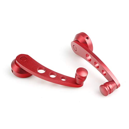 Veemoon Car Window Handle Set Window Crank Handle Winder Riser Replacement Handles with Mounting Hardware Car Accessories Red - Image 5